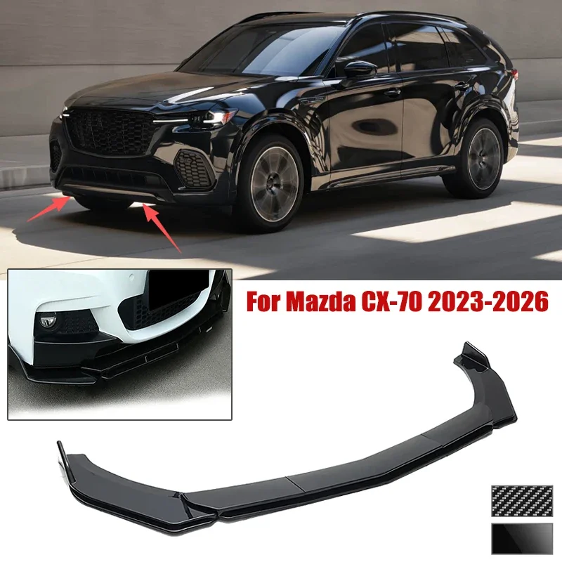 5pcs Front Bumper Shovel For Mazda CX-70 2023-2026 Spoiler Front Bumper Deflector Anti Scratch Protection Device Accessories