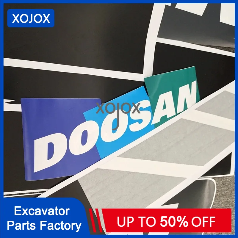 XOJOX For DOOSAN Sticker DX225LCA  All Car Stickers Vehicle Mark Display Number Letter of Sticker Icon Exterior Accessories