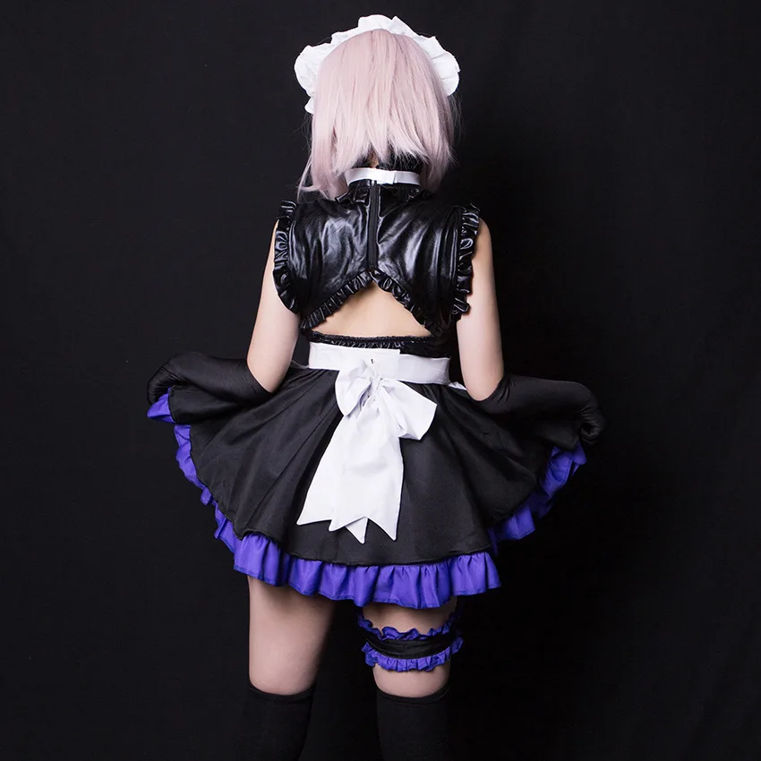 Anime Fate Grand Order Mash Kyrielight Cosplay Costume Wig FGO Sexy Lolita Maid Dress Anime Cosplay Halloween Party Outfits