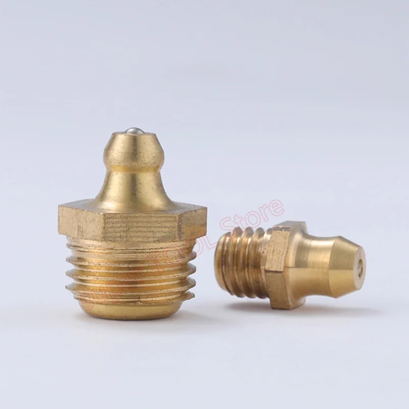 5/10pcs M6 M8 M10 Brass Hydraulic Grease Nipple Fittings Thread Pitch 1mm 45 /90/180 Degree For Car Oil Nozzle Fitting Kit