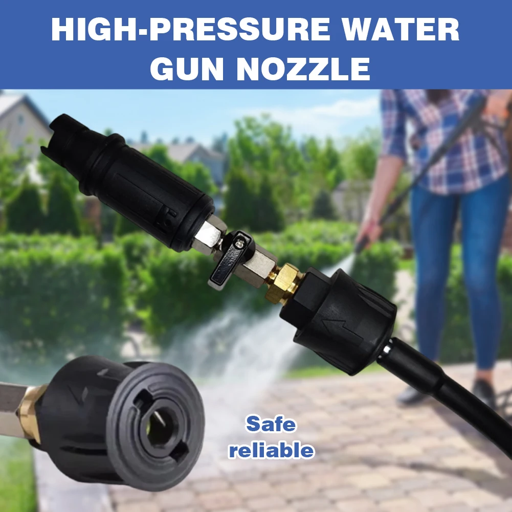 

Насадка для мойки высокого давления с безопасным замком, быстрая заглушка, соединительный распылитель, износостойкий клапан регулирования расхода воды для мойки автомобилей