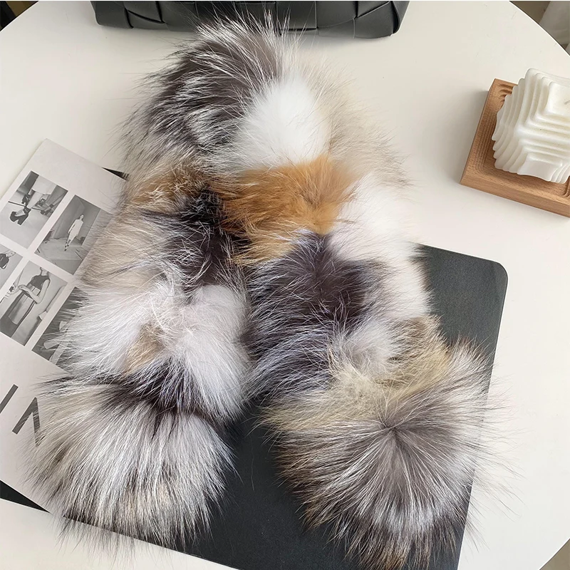 New 100% High End Real fox fur collar Woman luxury comfortable real fox fur scarf Lady Elegant real fox fur collar