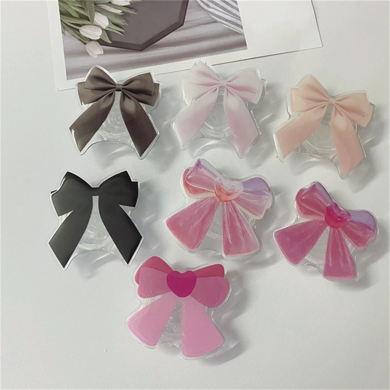 Ins Cute 3D Ribbon Bow Bracket Phone Grip Tok Lovely Bowknot Holder Ring for IPhone Samsung Xiaomi Accessories Stand Holder