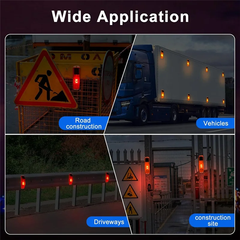 Spie solari CEA, base magnetica per lampada stroboscopica solare luminosa, faro LED impermeabile, luce di sicurezza per esterni, confezione da 4