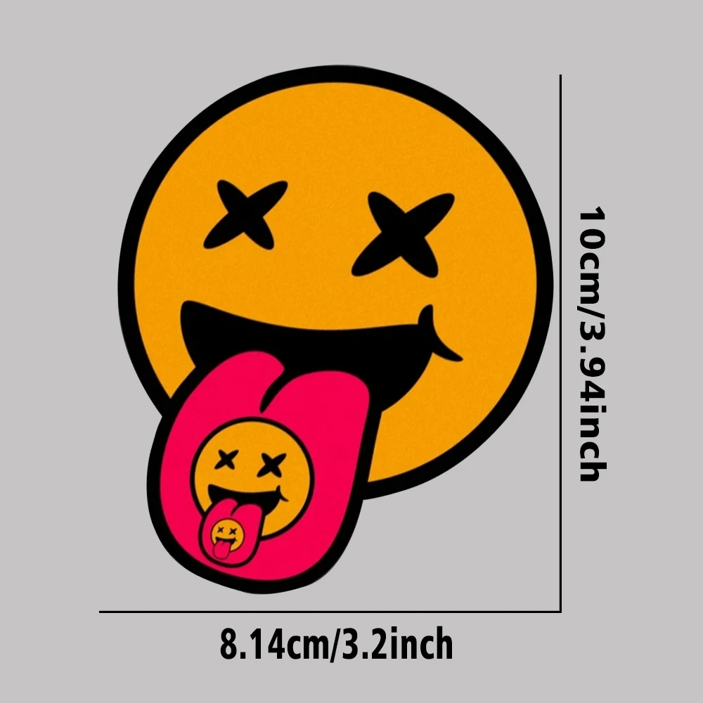 Pegatinas creativas con cara sonriente para motocicleta, calcomanías de vinilo impermeables para motocicleta, Scooter Eléctrico, cuerpo, tanque de combustible, casco de carreras, 1 ud.