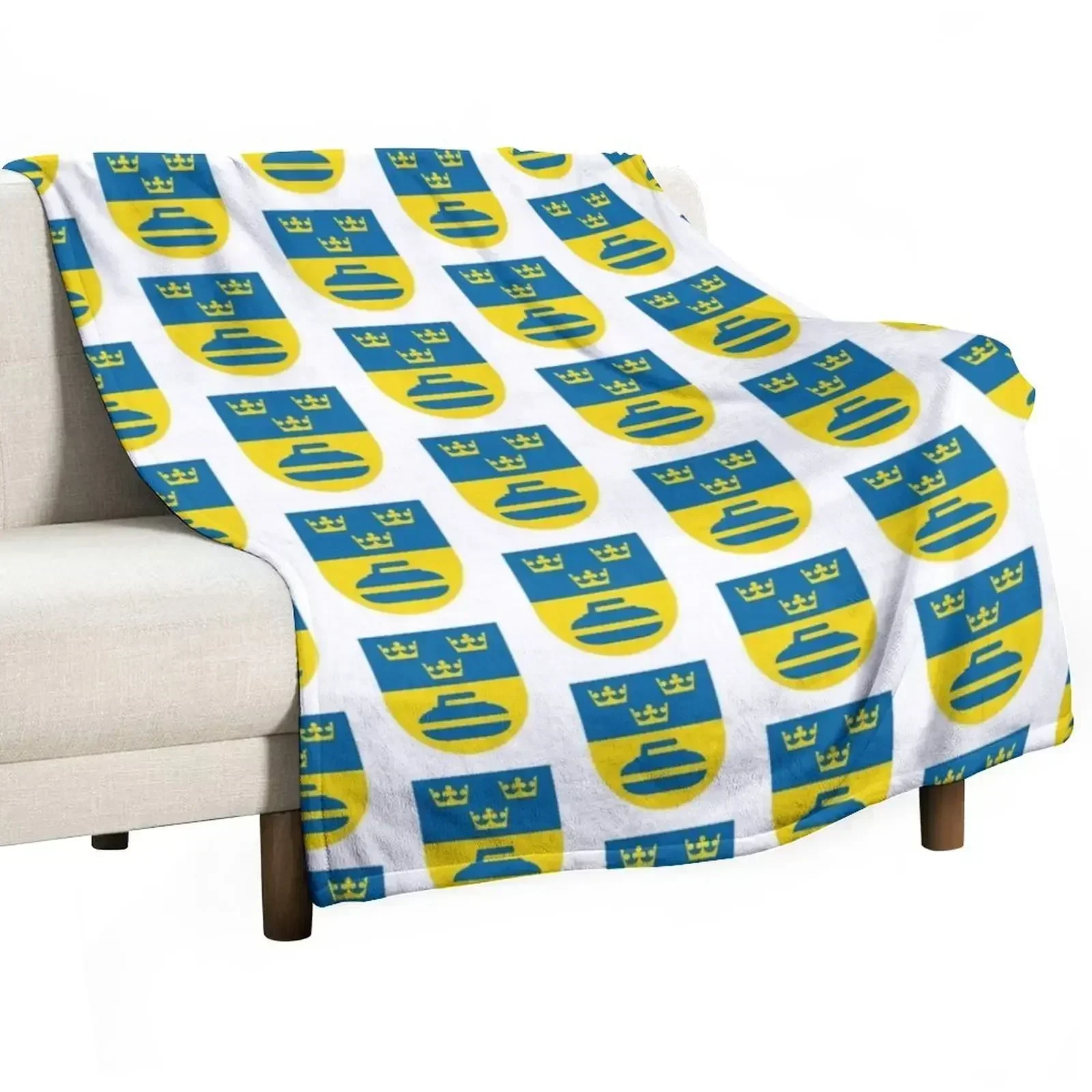 Sweden curling icons Throw Blanket Camping Decorative Beds Sofa Throw Winter beds Blankets