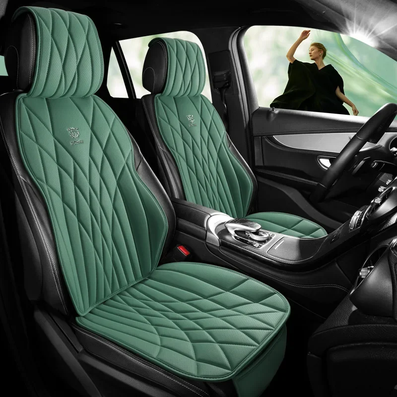 Universal Car Seat Leather Cover Four Season Auto Perforated Leather Breathable Anti-Slip Covers Cushion SUV Car Seat Protection
