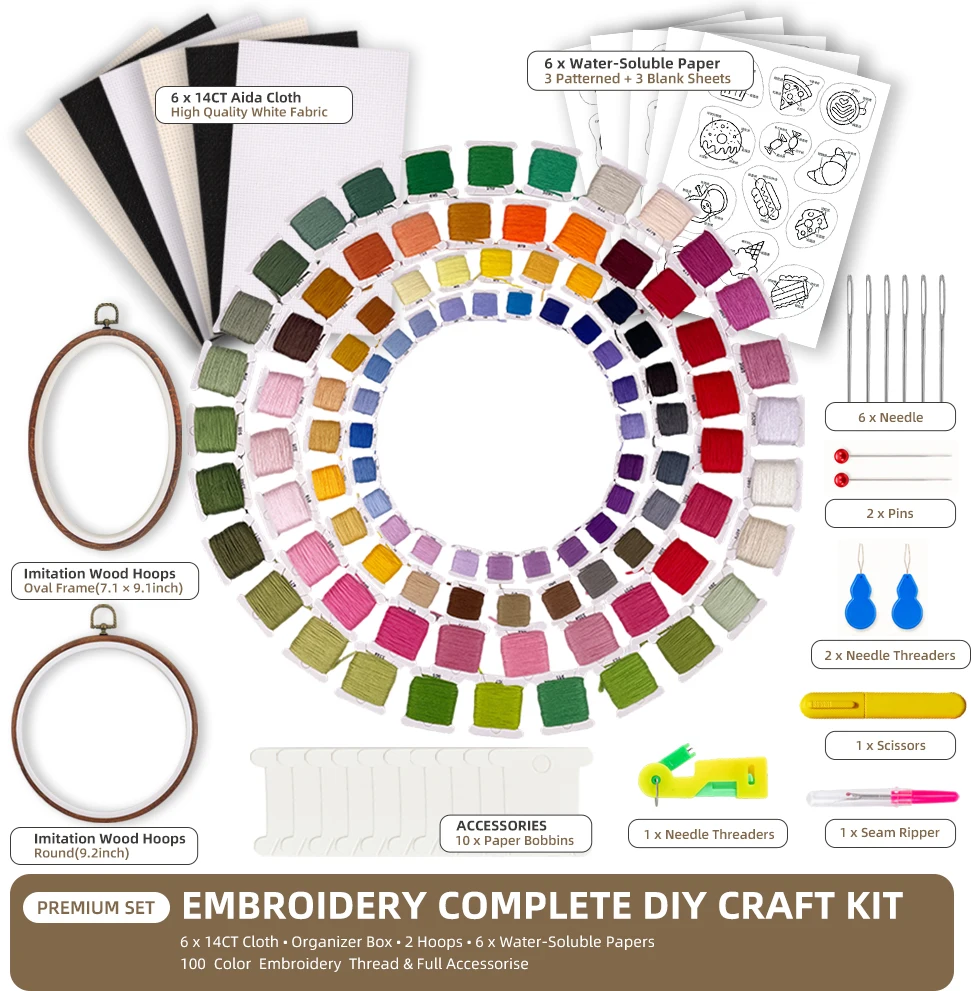 kit-de-bordado-con-100-colores-caja-organizadora-de-hilo-tela-aida-de-14ct-bastidores-de-madera-papel-soluble-en-agua-y-un-set-completo-para-principiantes-en-el-bordado-de-punto-de-cruz
