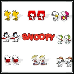 Snoopy Anime Earrings Fashion Women's Ear Studs Cartoon Pierced Studs Earrings Decorative Jewelry Handcraft Plastic Earrings