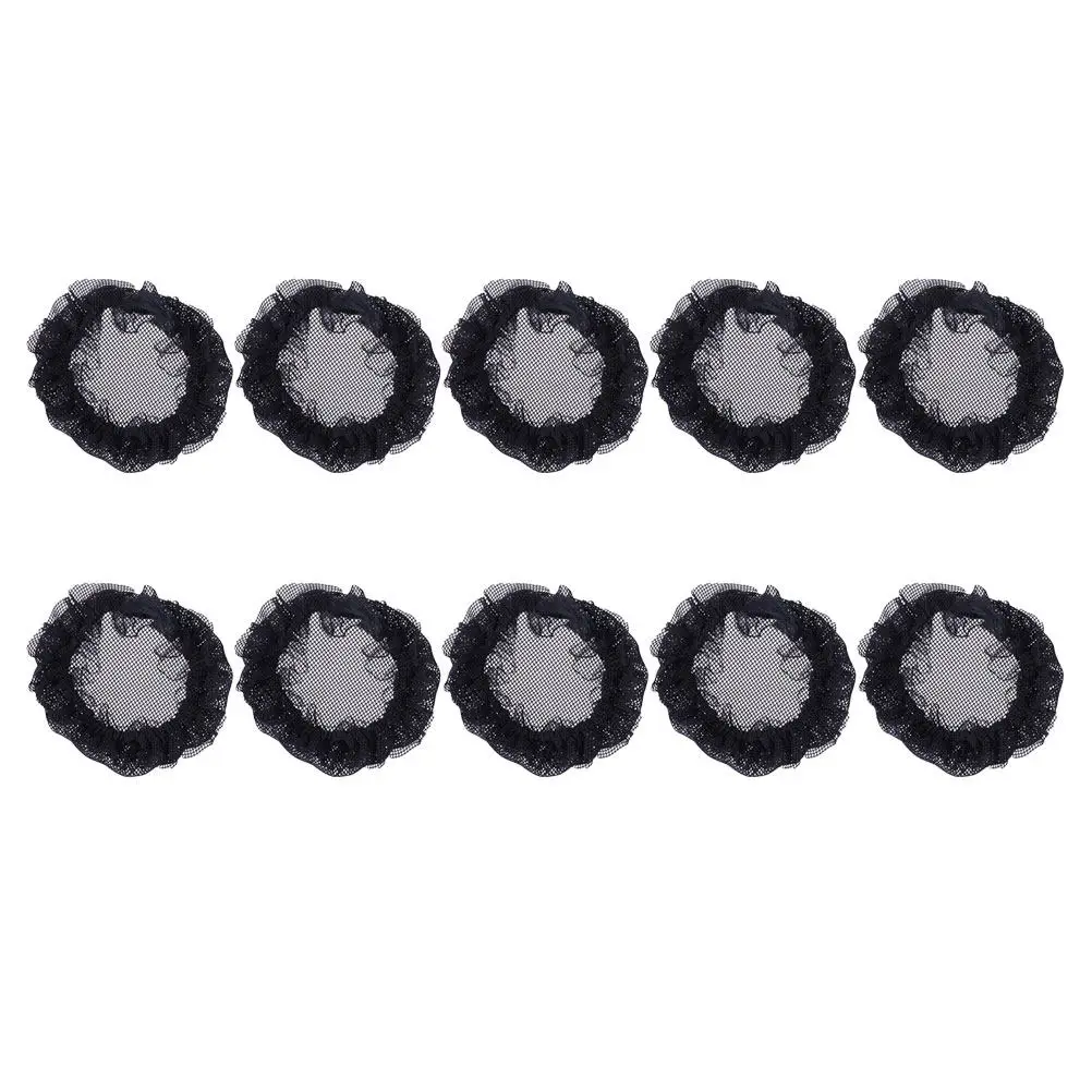 10Pcs Soft Stretch Lace Hair Snood Bun Cover Hairnet for Women Dancers Professionals Invisible Secure Fit Formal Stylish Hair