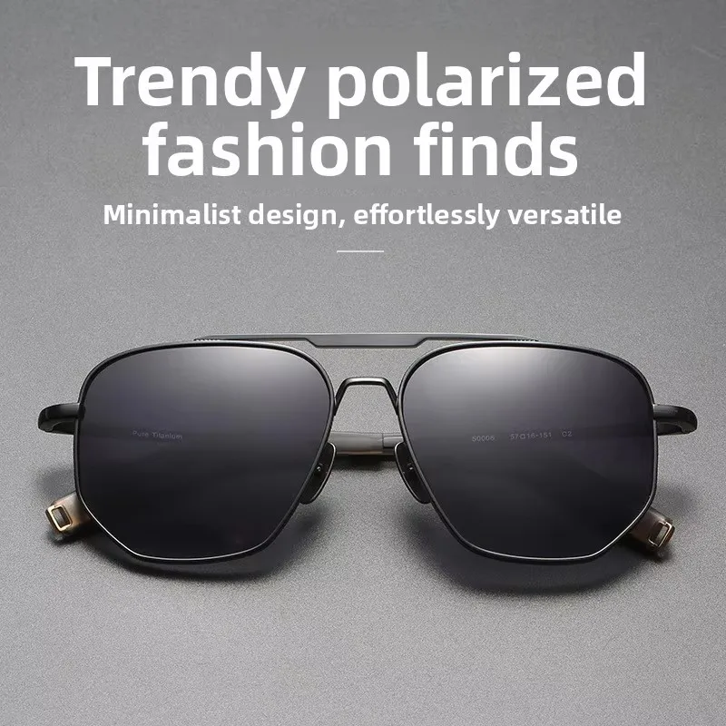 

Солнцезащитные очки унисекс из чистого титана, квадратные, ультралегкие, тонкие, поляризационные, с защитой UV400, для активного отдыха, вождения, в авиационном стиле