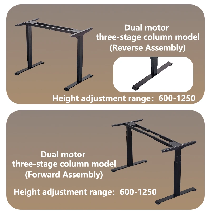 Escritorio eléctrico autoajustable de 3 etapas de lujo, asiento de pie con doble Motor, elevación, capacidad de carga de 120kg, velocidad de 35 mm/s, edificio de oficinas
