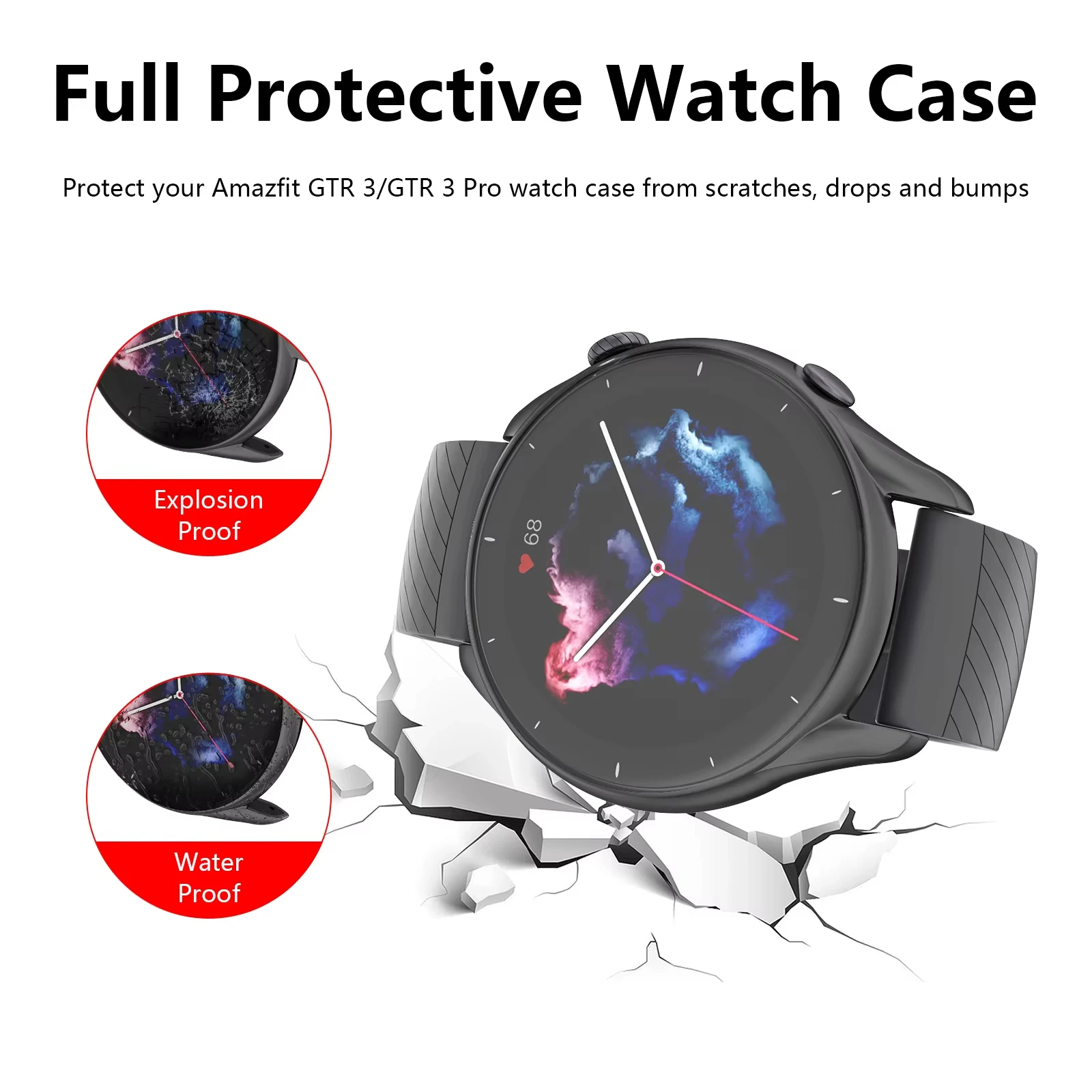 Case For Amazfit GTR 3 3Pro TPU Soft Case Protective Sleeve Shell Anti-Scratch Cover Full Screen Protector For Amazfit GTR 3 Pro