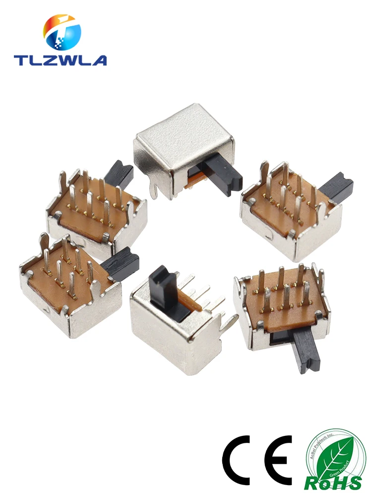 10 szt. Przełącznik dwupozycyjny SK22D07 2P2T 6 pinów uchwyt wysoki 4mm SK22D07VG4 — zdjęcie 2