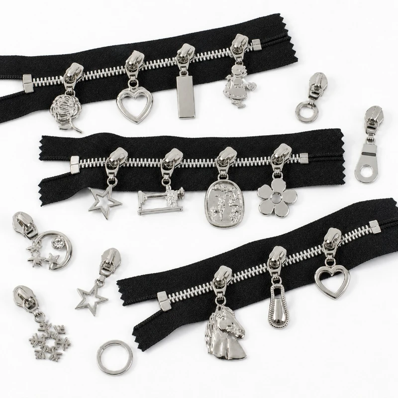 

5# 10-50Pcs Nylon Zippers Sliders Sewing Zips Pulls for Bag Clothes Zipper By Meter Purse Zip Heads Repair Kits DIY Accessories