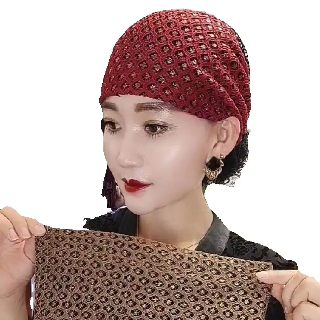 

Women Lace Underscarf Turban Cap Breathable Embroidery Beanies Hat Muslim Hijab Flower Chemo Hat Hair Loss Bonnet Turbante Mujer