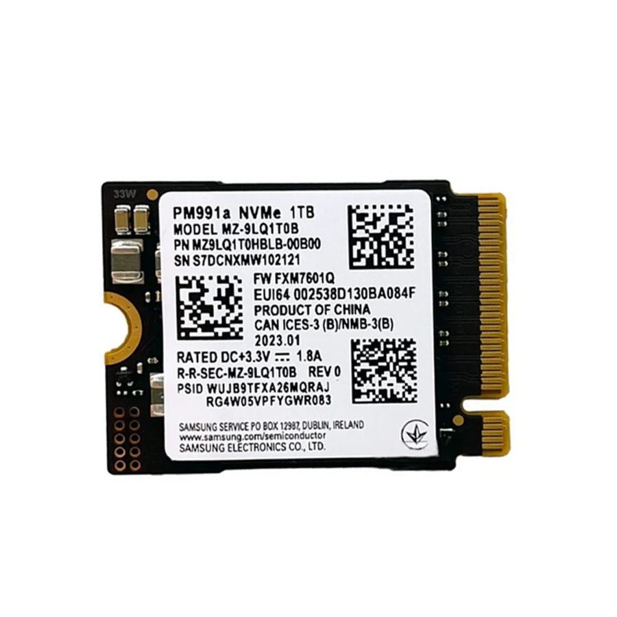Samsung M.2 2230 SSD PM991a 128GB 256GB 1TB PM991 128GB Internal