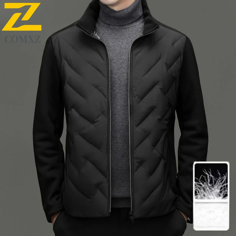 

Men's Parka Coat 2025 Stand Collar Warm Hiking Travel Quilted Down Jacket Winter Windproof Cold Proof High-quality Puffer Coat