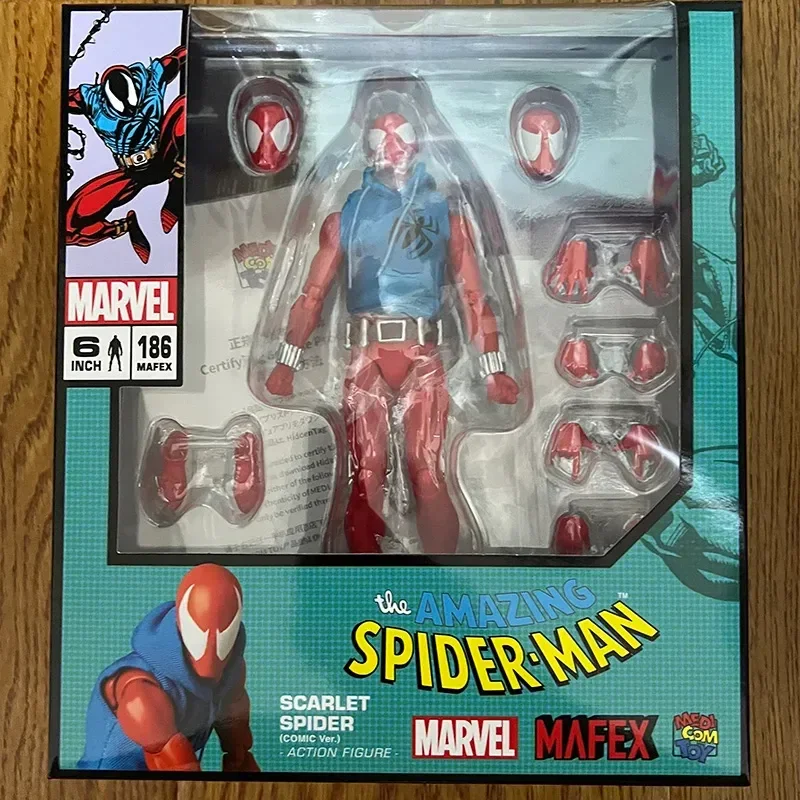 Mafex No.186 Spiderman Action Figures 1/12 Comic Ver Spiderman Anime Modello Bambole Collezione Statua Giocattoli per bambini Regali