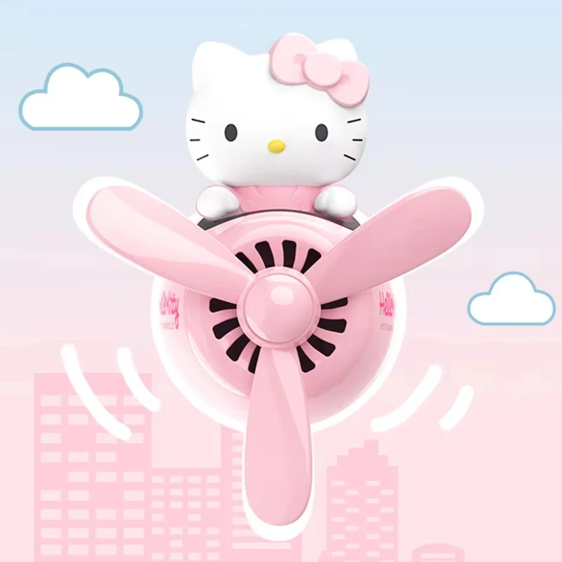 Sanrio Hello Kitty Car Air Freshener Small Plane Car Aromatherapy Diffuser Propeller Vent Perfume Diffuser Accessoires Gifts