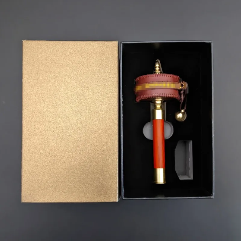 Tibetan New Mini Leather Hand Shake Turning Prayer Wheel Religious Supplies Household Buddhist Hall Ornaments Prayer Gifts Tool