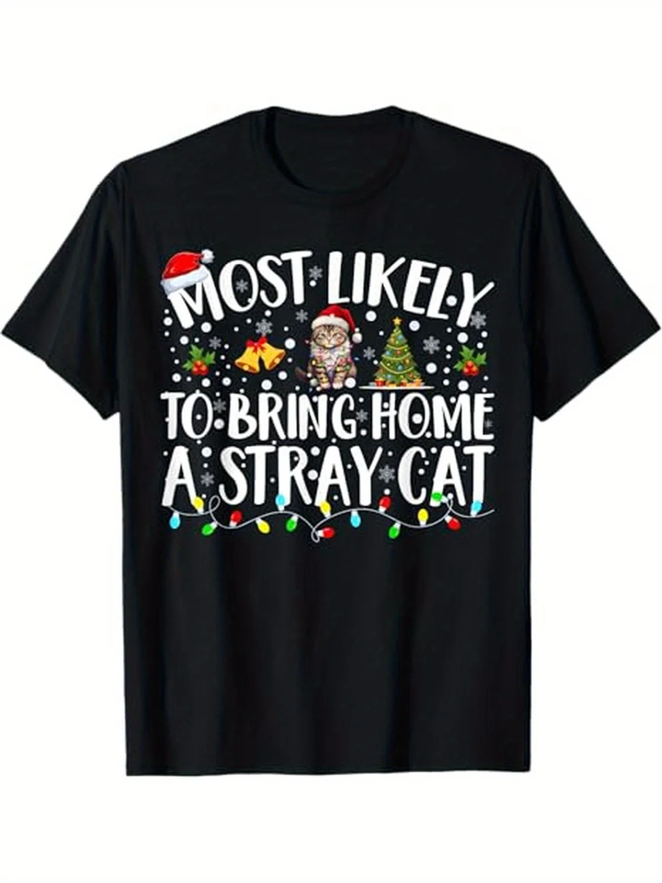 

Men's Stray Cat Tee, 100% Cotton, Pet Lover Christmas S-XXXL Tee