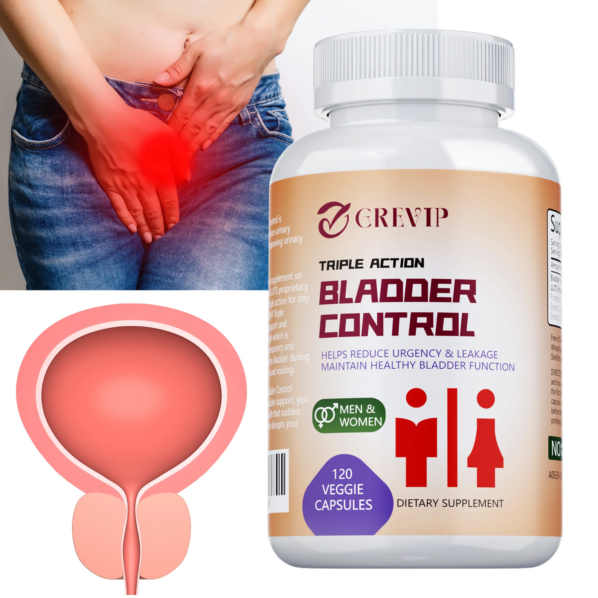 Bladder Control - Hormone Balance, Supports Urinary Tract Health, Reduces Nighttime Urination, Improves Sleep, Boosts Immunity