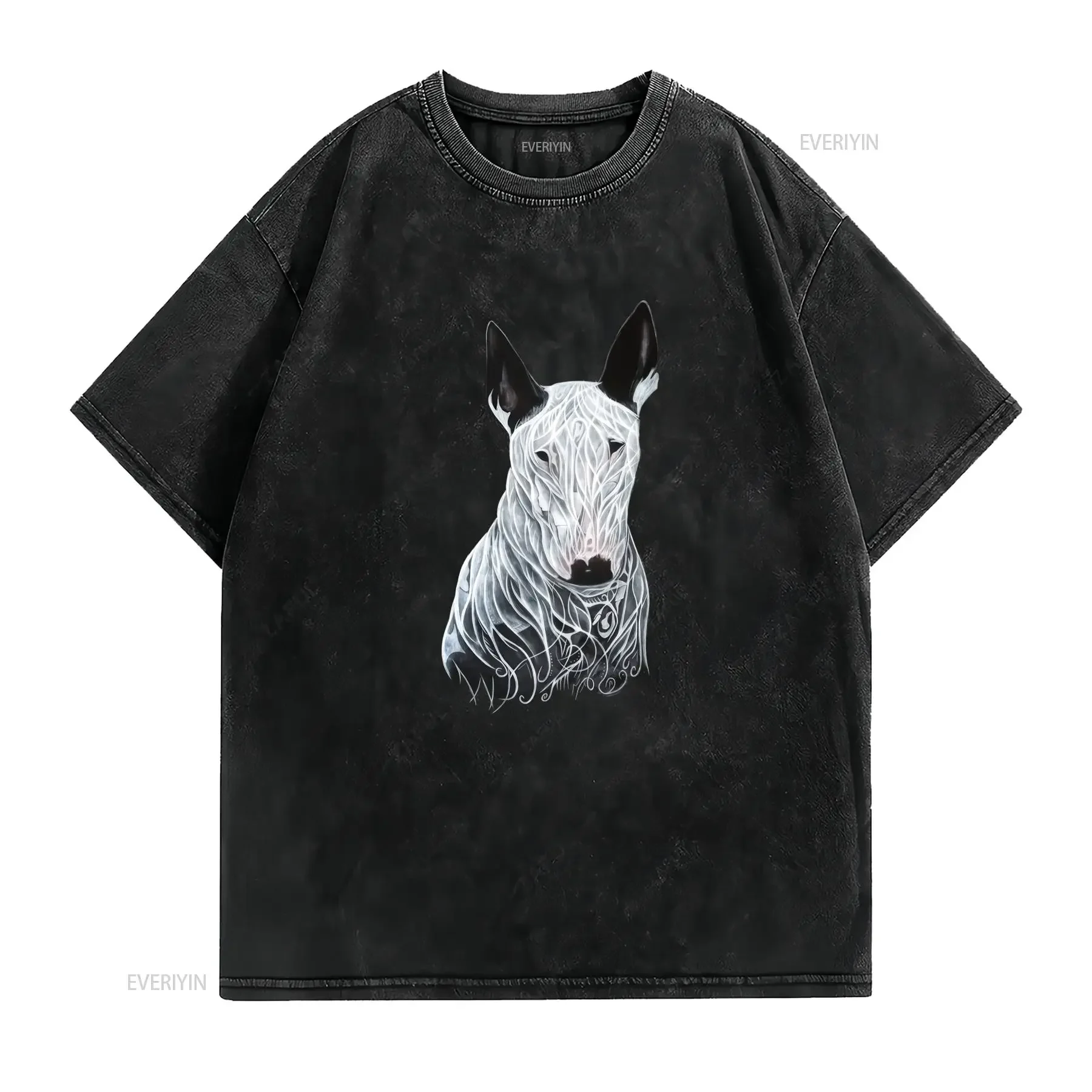 Maglietta Bull Terrier T Shirt Casual con Stampa Cane Collo Tondo Regalo Ideale per Proprietari di Cani e Animali Domestici
