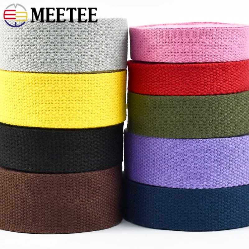 5M Cotton Webbing Suspenders Craft Supplies 20/25/32/38/50mm 2mm Thick Canvas Ribbon Tapes Decorative Sewing Strap Fabric Kits