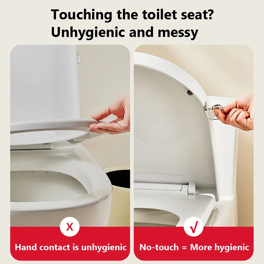 Ergonomischer, berührungsloser Toilettensitzheber – Hygienisches Badezimmerwerkzeug für einfaches Anbringen und Abnehmen von Sitz und Abdeckung, Badezimmerzubehör für den Heimgebrauch. – Detail 5