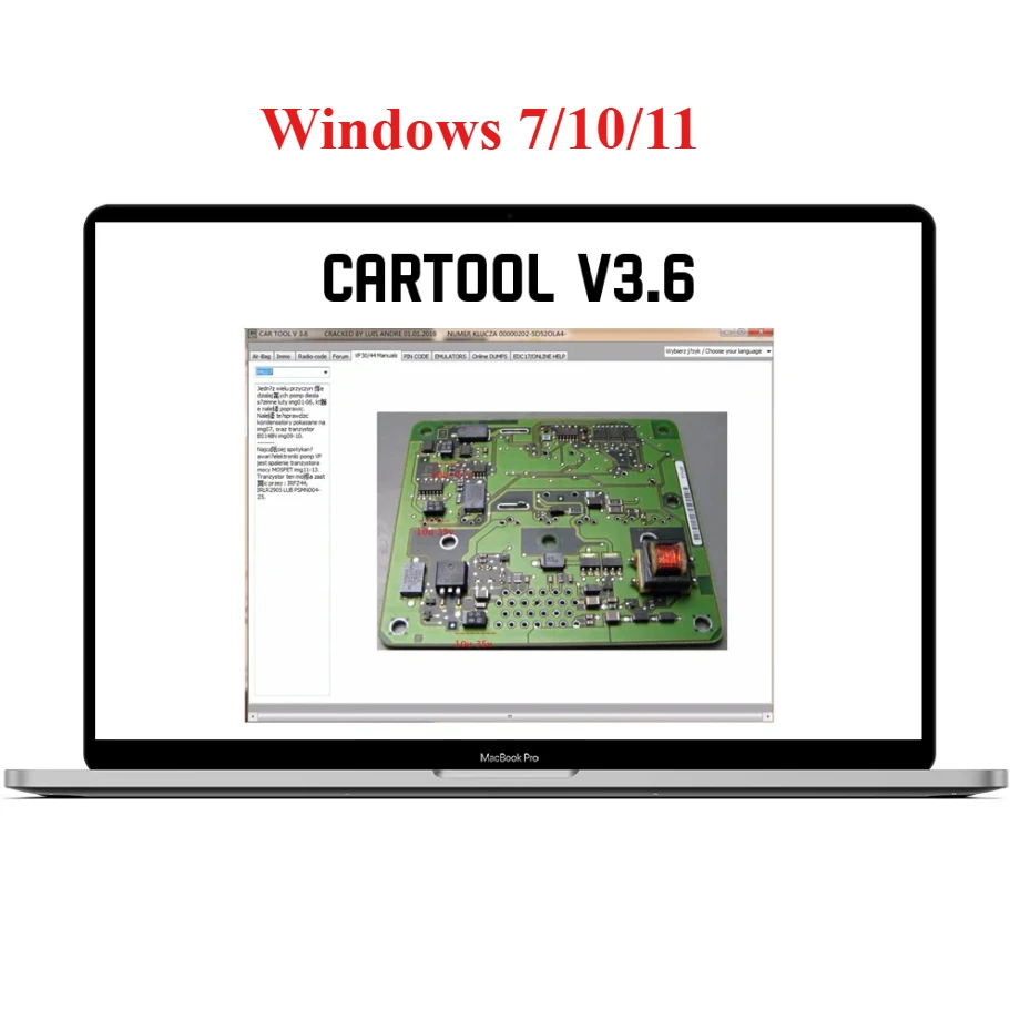 

CarTool 3.6 Автомобильный инструмент для Immo и подушек безопасности Сброс программного обеспечения для ремонта автомобиля Windows 7/10/11