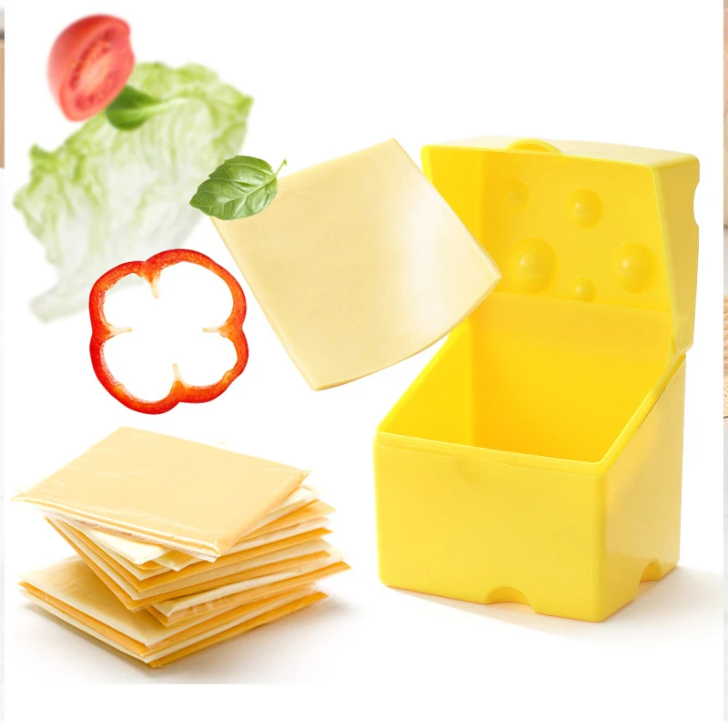 

Creative Cheese-Shaped Storage Box Kitchen Refrigerator Cheese Slice Storage Container Fruit Snack Box Refrigerator Organizer