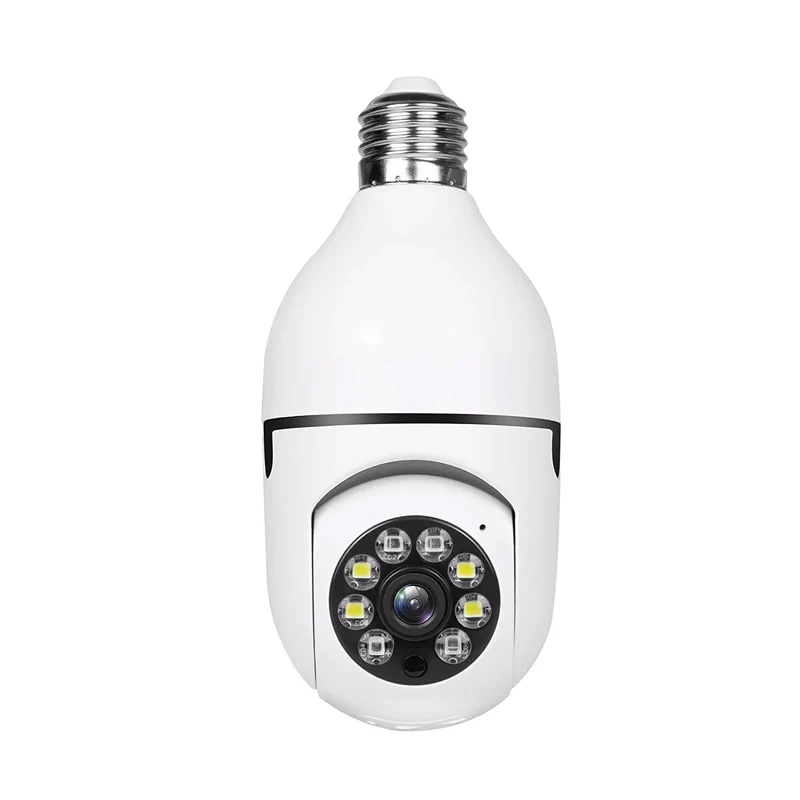 5 Pz E27 WlFl Lampadina Telecamera di Sorveglianza PTZ Visione Notturna a Colori Protezione di Sicurezza Interna Tracciamento Automatico CCTV Baby Monitor Ca