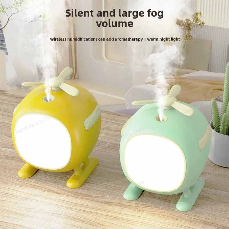2024 New Gift Helicopter Humidifier USB Desktop Home Silent Fog Bedroom Aroma Diffuser with Large Capacity Cute Humidifier Air