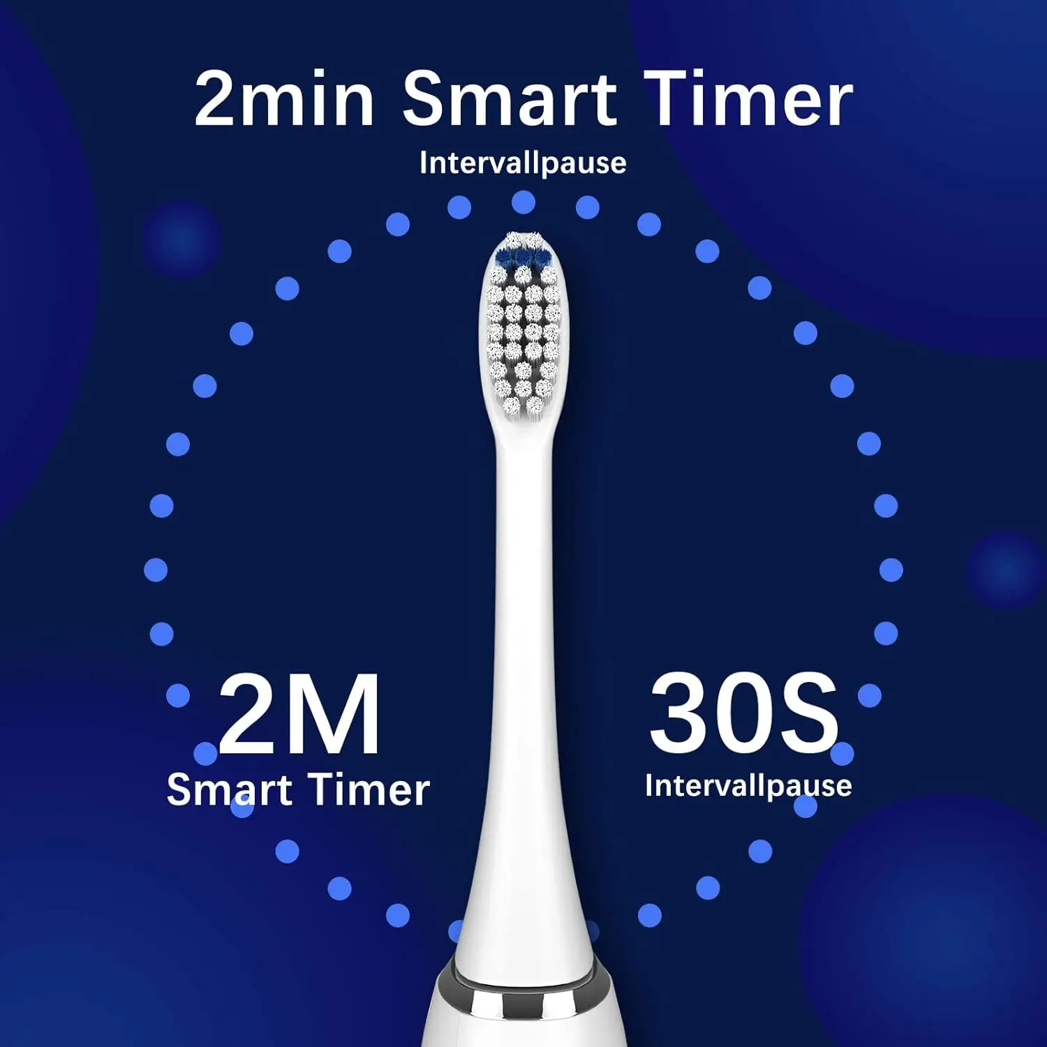 Electric Toothbrush Sonic Toothbrush, 5 Cleaning Modes for Dental Care, Screen Display, Gift Man/Woman, 4 Replacement Heads