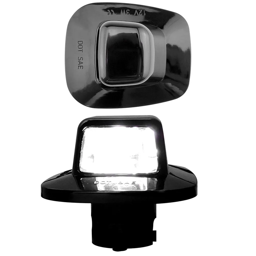 Winetis 2 قطعة لسيارة تشيفي شيفروليه جي إم سي C/K الضواحي تاهو يوكون 6000K أبيض LED كروم مصباح علامة رقم مصابيح لوحة الترخيص #2