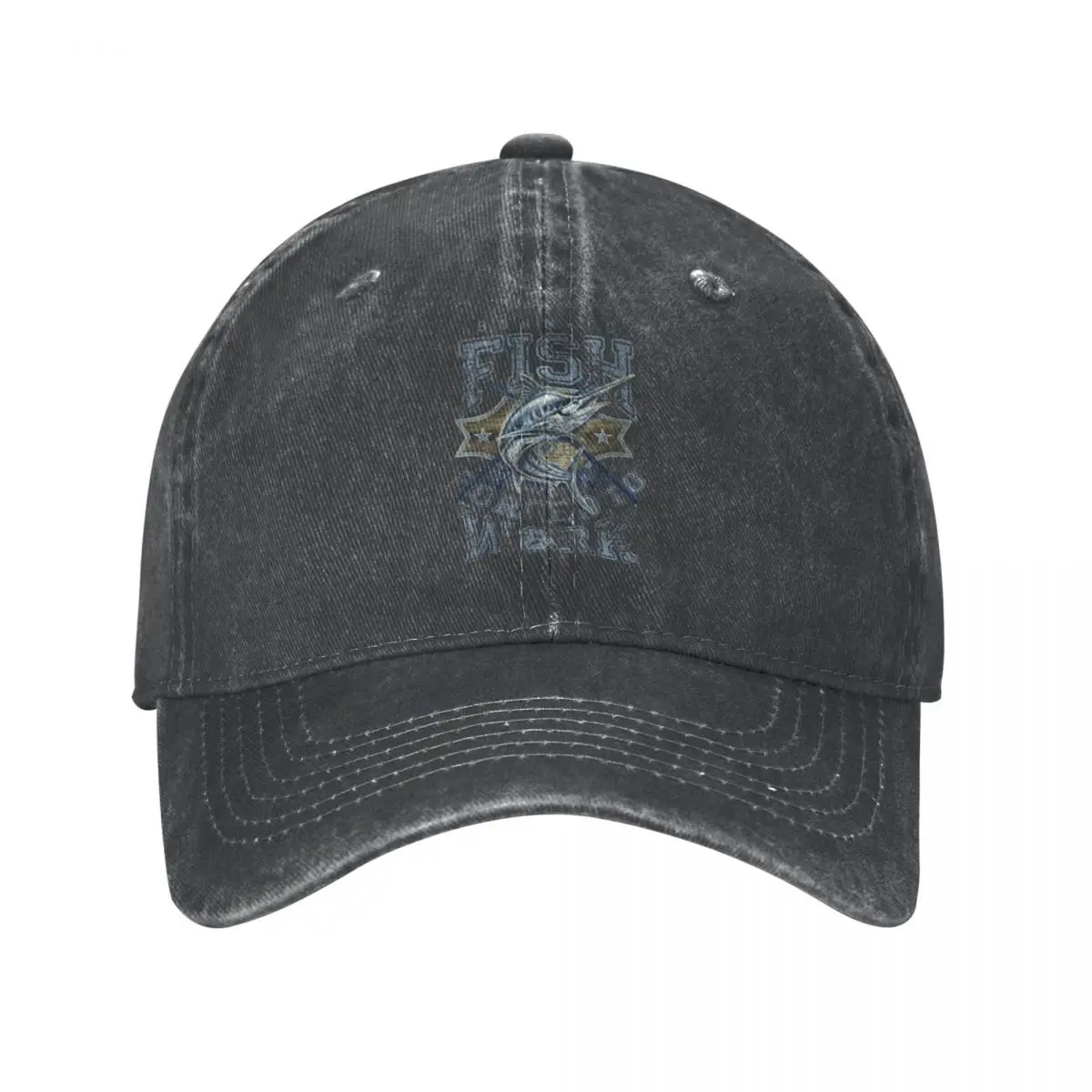 Born To FISH Forced To Work Fishing Fisherman Baseball Cap Distressed Denim Washed Snapback Hat Outdoor Unstructured Caps Hat