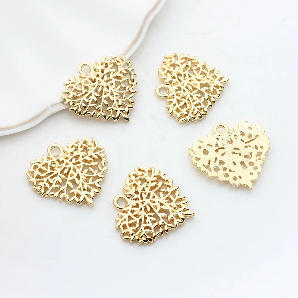 אבץ סגסוגת חלול אהבה מתוק לב תחרה קסמי תליון 22mm 6 יח'\חבילה עבור DIY תכשיטי שרשרת עגילי ביצוע אבזרים