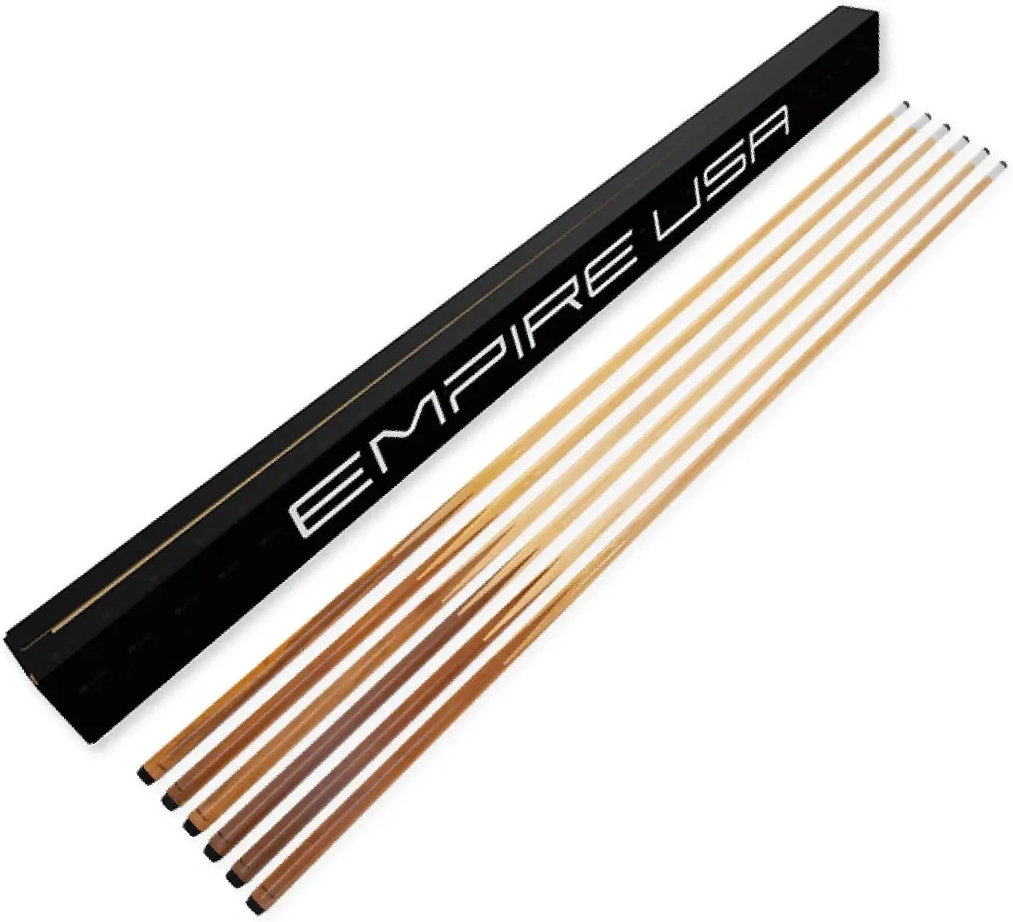 

Set of 6 One-Piece Hardwood Pool Cues 57" with 13mm Leather Tips for Home Bar Billiard