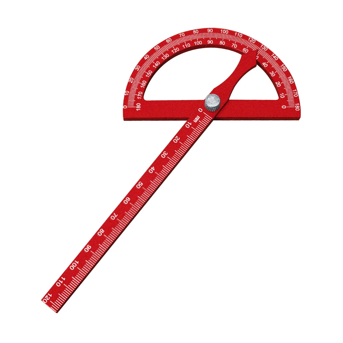 Penggaris Setengah Lingkaran Pekerjaan Kayu Baru dengan Busur Derajat-Dapat Disesuaikan 180 Derajat, Alat Ukur Kayu Pengukur Scriber Aluminium