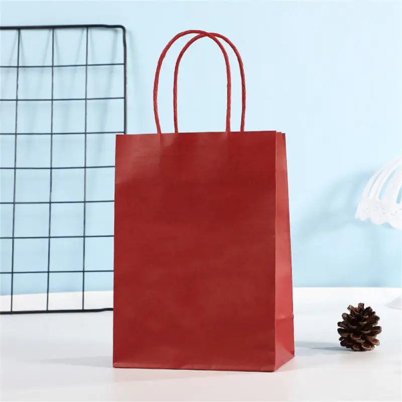 10PCS Kraft Paper Gift Candy Bag Christmas Halloween Gift Packaging Bags Paper Bags Party Gift Shopping Handbag