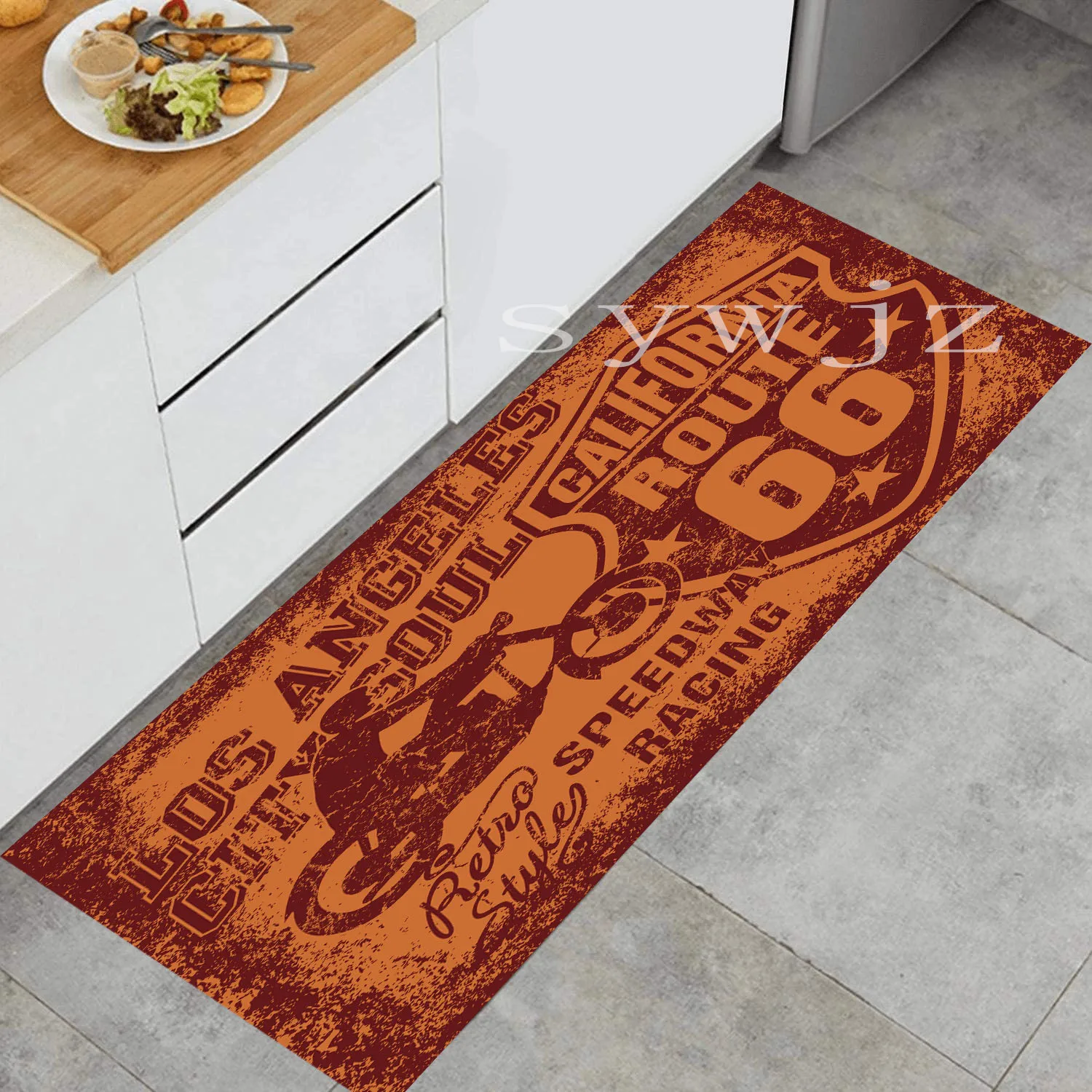 Route 66 Design Kitchen Floor Mat Entrance Doormat Home Decor Carpet for Living Room Bedroom Rugs Anti-slip Bath Mat