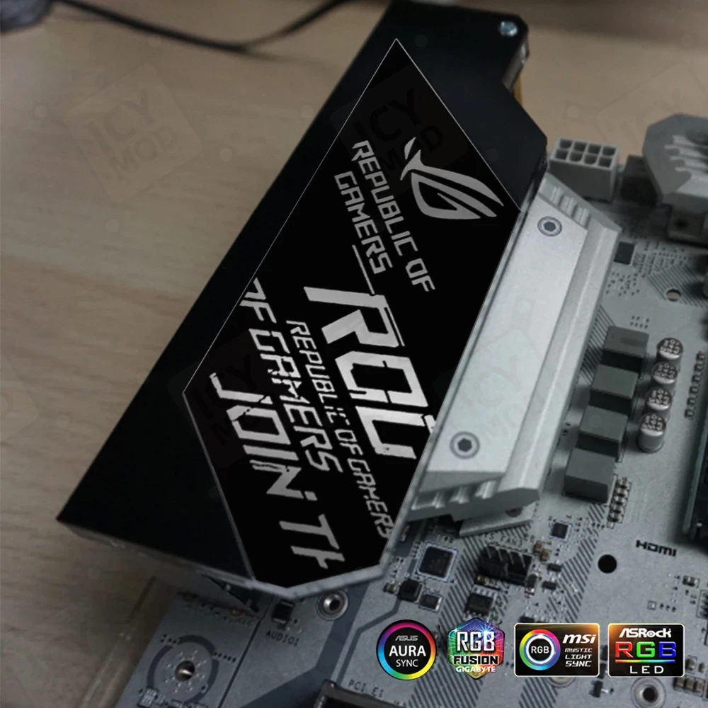 PC Case IO Panel Customize MOBO MOD Mirror Panel AURA Water Cooler Custom 5V3PIN ARGB Motherboard Lighting Panel Customizable