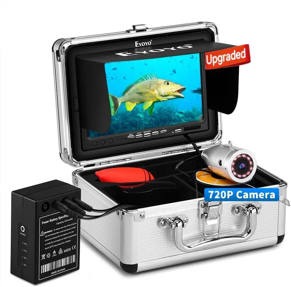 Underwater Fishing Camera, Ice Fishing Camera Portable Video Fish Finder, Upgraded 720P Camera 12