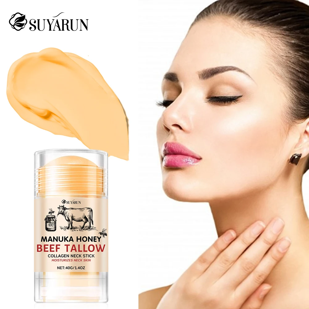 SUYARUN Honey Tallow Neck Care Cream Stick Care Deep Moisturizes and Nourishes Your Dry Rough Skin with Neck Care Cream
