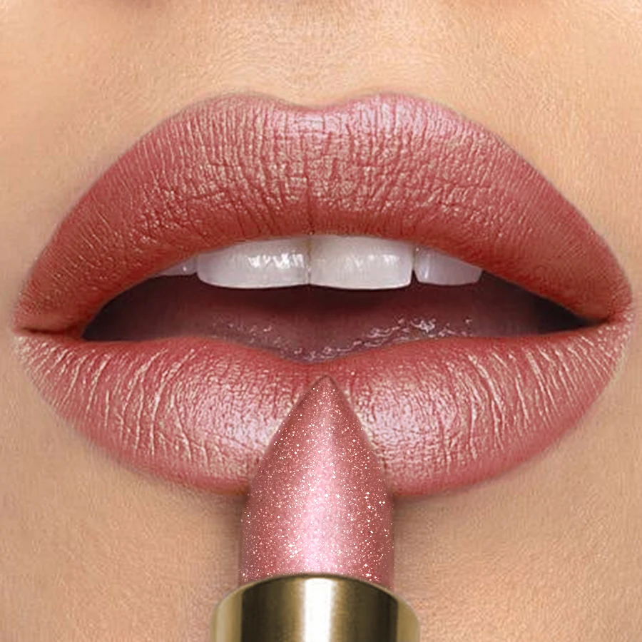 16 colores 1 pieza de lápiz labial brillante con purpurina metálica, tinte de labios resistente al agua, maquillaje de labios mate para personas mayores, regalos para mujeres, esmalte de labios cosmético