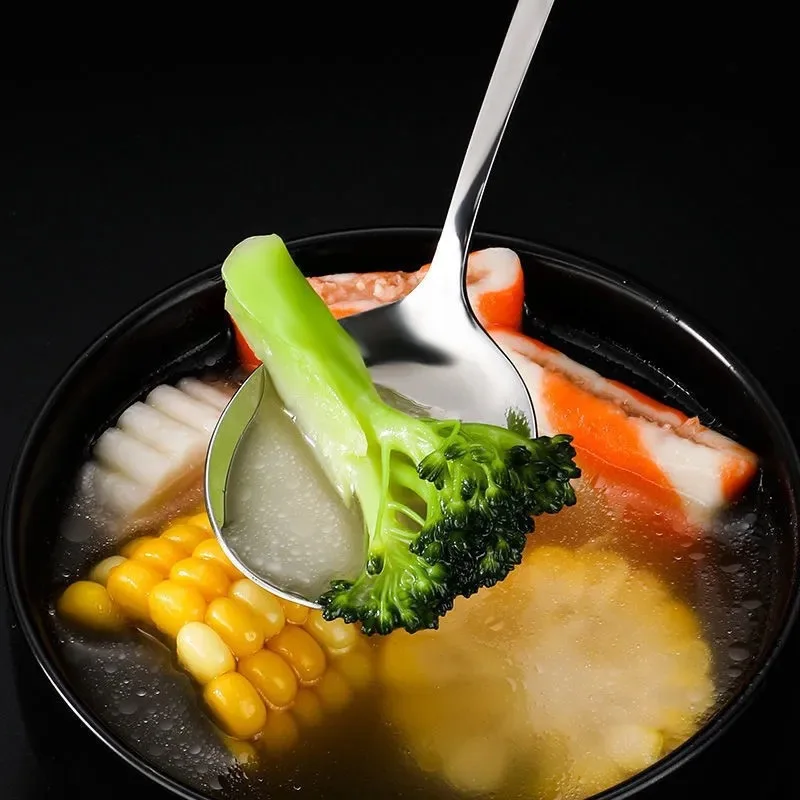 Stainless Steel Deepened Soup Spoon Western Dining Takeaway Spoon Children's Meal Spoon Dessert Spoon Home Use Fork Spoon