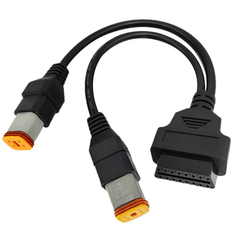 LT033 2IN1 for Harley Motor OBD Connecting Cable 6pin 4pin Code Reader Compatible for Harley Motorcycle Engine Analyzer