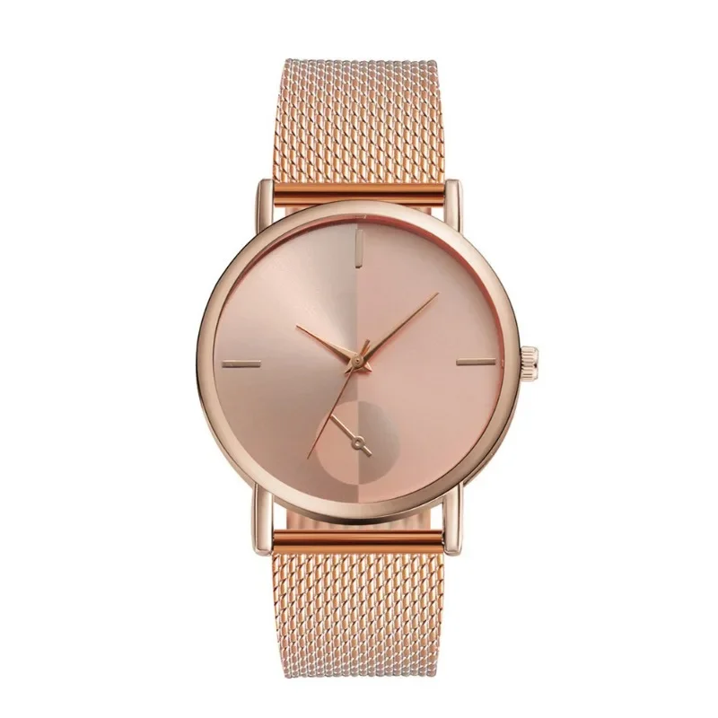 Couple Watches Mesh Strap Alloy Two Color Business Quartz Unisex Simple Wristwatch Stainless Steel Luxury Quartz Women Watch