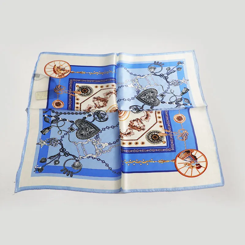 Gift scarves, high-end printed small square scarves, women's versatile and trendy square silk scarves, genuine small square scar